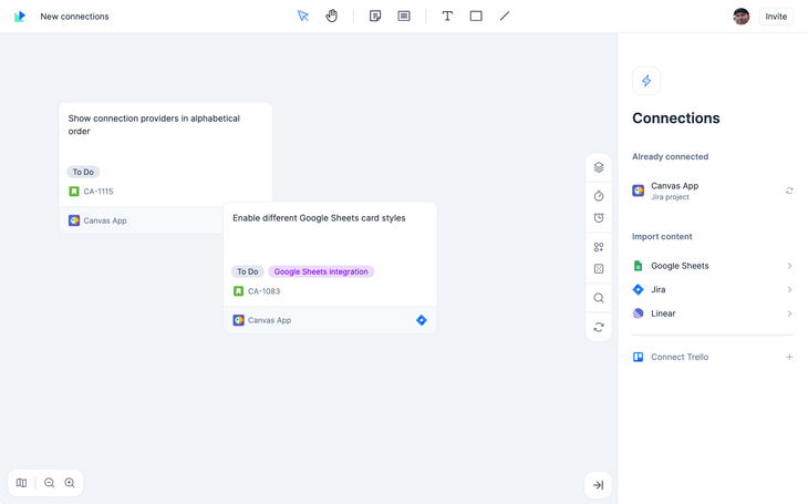 Whiteboard connected to Jira